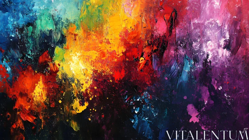 Vivid Abstract Expressionist Painting with Bold Brush Strokes.