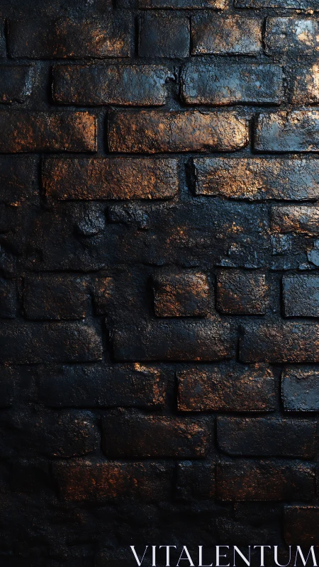 Weathered brick wall with glossy, high-contrast specular highlights