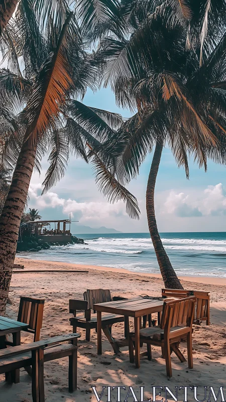 Tropical Serenity: Wooden Chairs Invite You to Paradise