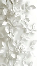 White Floral Relief: Layered Petal Architecture in Monochromatic Relief
