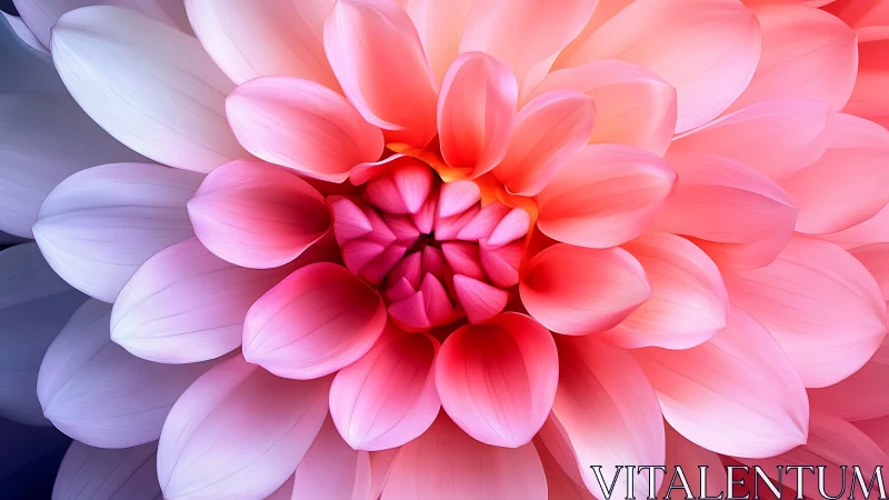 Pink Dahlia Flower Close-up with Layered Petals