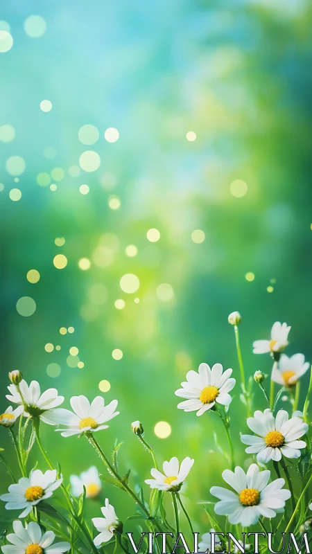 Whispered Blooms: Daisies Dance Through Dreamy Light