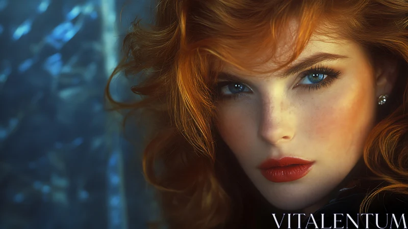 Digital portrait renders freckled redhead with cinematic focus