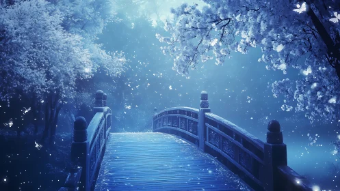 Moonlit blossom bridge invites a gentle walk into wonder