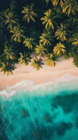 Tropical Beach Coastline Shot From Directly Above