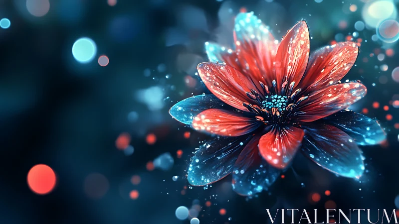 Neon Bloom: Where Coral and Sapphire Dance in Bioluminescent Glory.