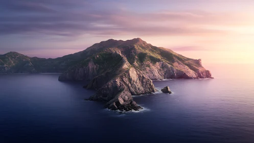 Volcanic Island Majesty at Twilight's Golden Hour.