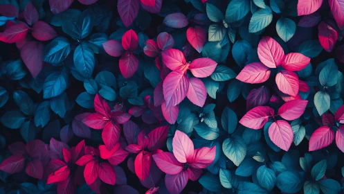 Bicolor foliage matrix under cyan magenta chromatic separation.