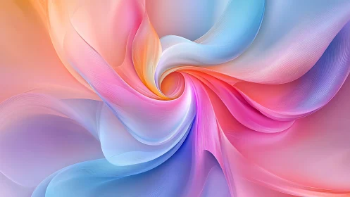 Multicolored abstract swirl with smooth curved gradients.