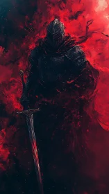 Bloodfire knight rises within a storm of living scarlet flame.