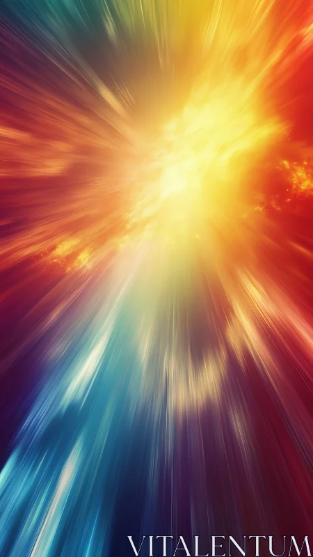 Color-fueled nebula tunnel hurls light toward a blazing dawn