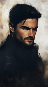 Shadowed portrait captures a strong, thoughtful masculine gaze