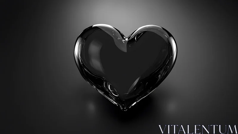 Elegant Glass Heart Shape Glowing with Serene Beauty