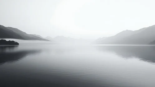 Gentle misty lake view invites quiet reflection and calm
