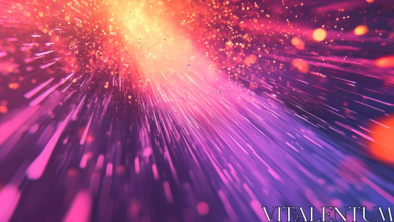 Vivid abstract burst of glowing light trails in digital art style.