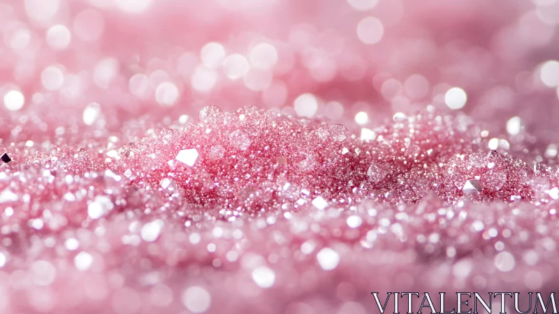 Sparkling pink glitter landscape glowing with soft light.