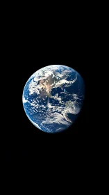 High-altitude Earth view with North and South America illuminated