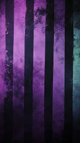 Vertical textured stripes divide purple and teal gradients.