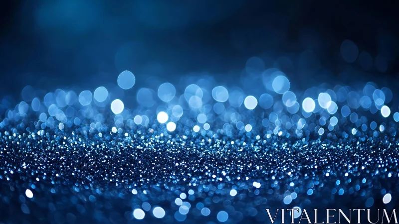 Shimmering Blue Bokeh Abstract Background with Sparkling Lights.