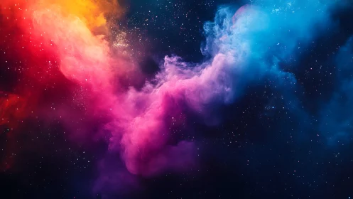 Chromatic nebula filament with high-gradient spectral clouds.