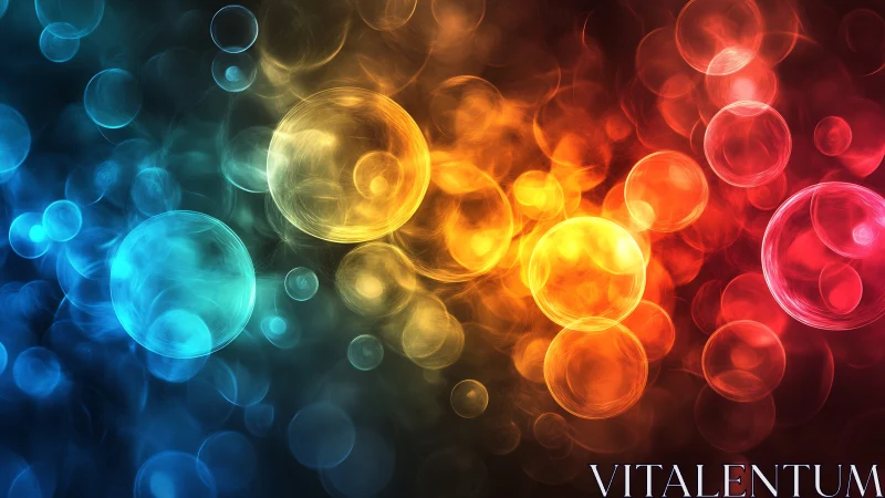 Multicolor bokeh light orbs with radial gradients and glow