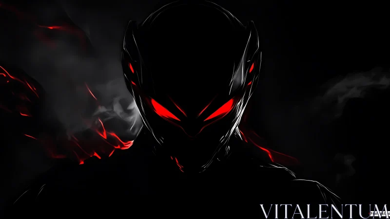 Shadowy red-eyed figure emerging from the swirling darkness.