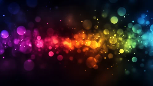 Prismatic bokeh spectrum with luminous particle gradients.
