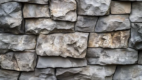 Rough Textured Gray Stone Wall in Natural Rustic Style.