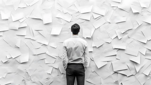 Drowning in Paperwork: A Corporate Cascade of Unfinished Tasks.