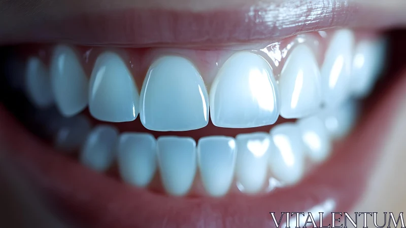 Close-up of Perfectly White Teeth in High-Definition Style.