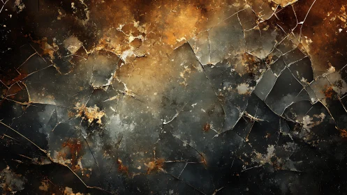 Cracked Rusty Metal Texture in Abstract Artistic Style.