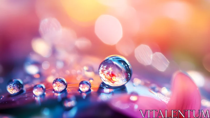 Glistening morning dew pearls over dreamy pastel petals.