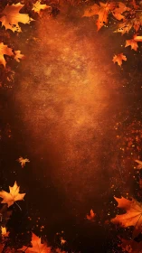 Burnished autumn maple border on textured ember field.