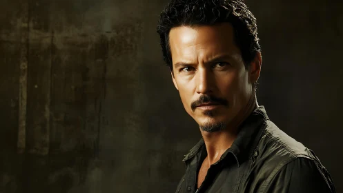 Intense middle-aged man in dramatic low-key portrait lighting.