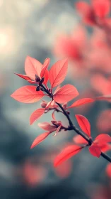 Soft coral leaves glowing gently against a dreamy sky.