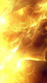 Golden Flame Abstract: Dynamic Energy Flow.