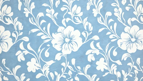 Periwinkle Blossoms Dance: Botanical Floral Pattern.