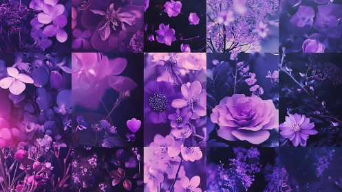 Purple Floral Dreams: A Lush Garden Collage.