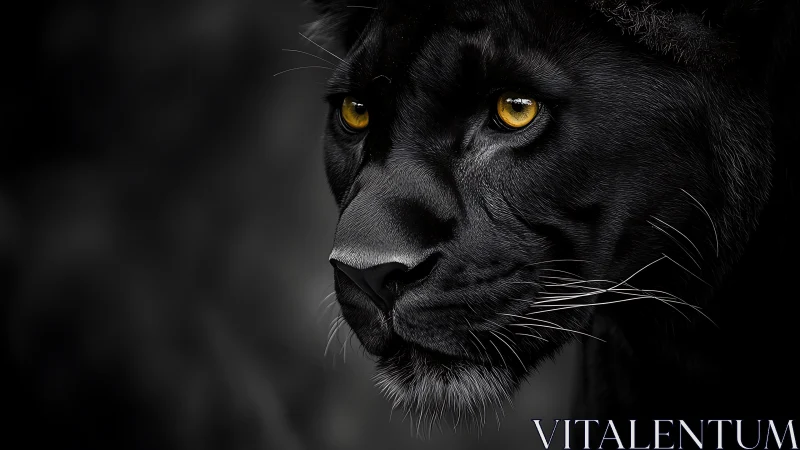 Black Panther's Piercing Golden Gaze Captivates with Wild Grace