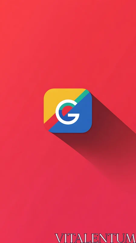 Google's Iconic "G" Logo Rendered With Modern Depth on Vibrant Red
