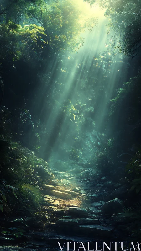 Emerald Canyon Light: Sacred Forest Illumination