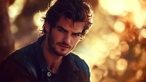 Backlit portrait study with high-bokeh autumn luminance field.