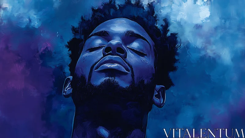 Midnight dreamer afloat in a tide of electric blues.