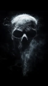 Smoke-born skull drifting through midnight oblivion.