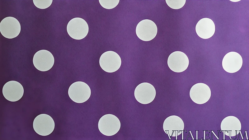 White polka dots evenly spaced on textured purple background.