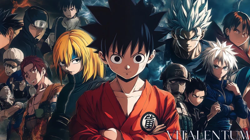 Stormbound anime heroes converge in a fiery crossover clash.