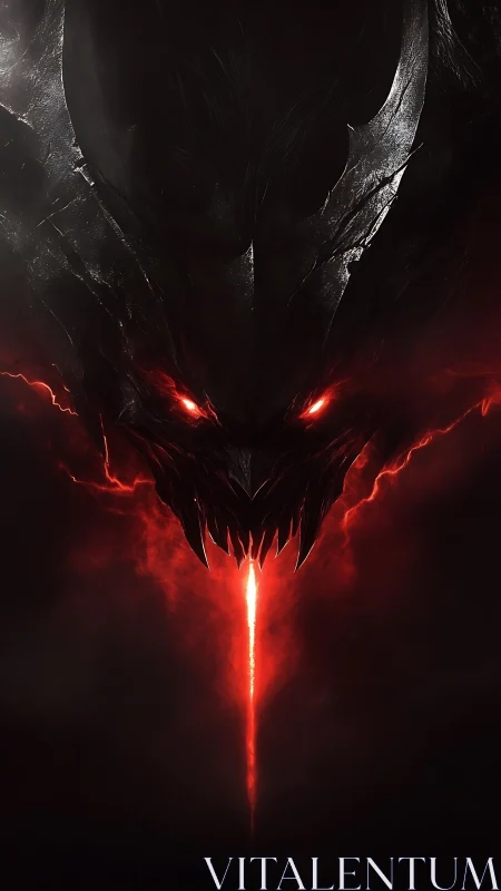 Demonic basalt helm with emissive red fissures and central beam