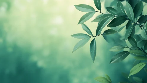 Sunlit leaves lean into a dreamy teal morning hush