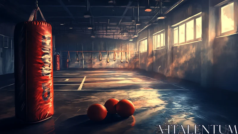 Professional Boxing Facility with Heavy Bags and Training Space