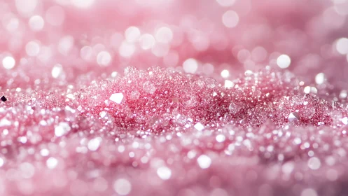 Sparkling pink glitter landscape glowing with soft light.